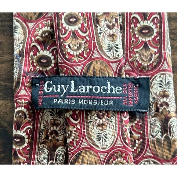 Guy Laroche Paris Monsieur All Silk Men's Tie Jules Pilch Designer‎ Made In USA - Picture 4 of 7